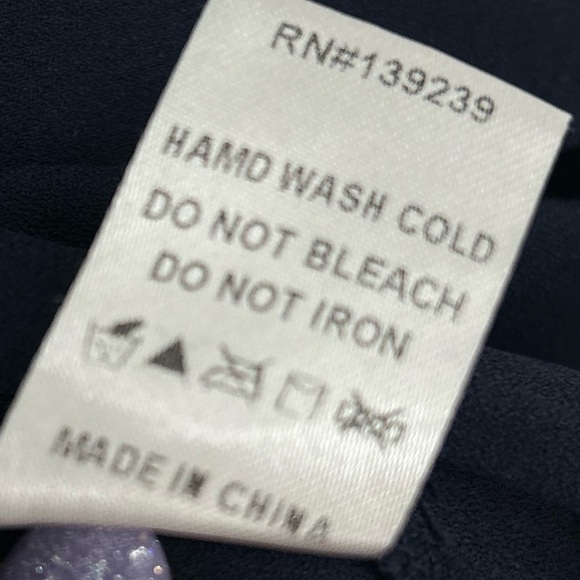 Tuckernuck Pomamder Place Kenzo Navy Crepe tiered long sleeve dress - Picture 6 of 8